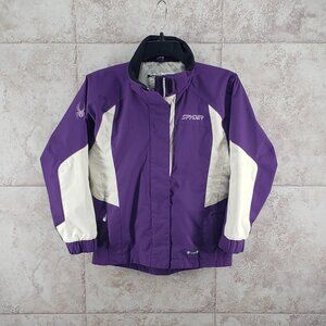 Big Kids Full Zip Insulated Lined Rain Jacket Spyder Windbreaker Youth Size 10